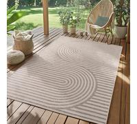SIMPEX Tappeto Outdoor Beige 240x340 cm Resistente alle Intemperie UV Facile da Pulire Design Scandinavo Boho per Cucina Balcone Terrazza Giardino