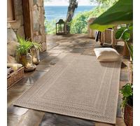 SIMPEX Tappeto Outdoor Beige 80x250 cm Passatoia Resistente alle Intemperie UV Facile da Pulire Tinta Unita con Bordo per Cucina Balcone Terrazza