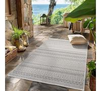 SIMPEX Tappeto Outdoor Grigio 80x250 cm Passatoia Resistente alle Intemperie UV Facile da Pulire Design Scandinavo Boho per Cucina Balcone Terrazza
