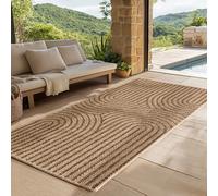 SIMPEX Tappeto Outdoor Passatoia 80x150 cm Resistente alle Intemperie Facile da Pulire Effetto Juta Naturale Design Scandinavo Boho per Ingresso Cucina Terrazza Balcone