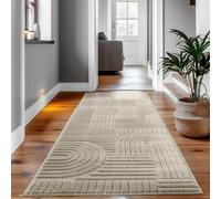 SIMPEX Tappeto Passatoia 80x150 cm Beige, Shaggy Pelo Lungo, Morbido, Design Scandinavo Boho, Tappeto Corridoio, Facile da Pulire, Retro in Juta