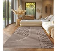 SIMPEX, Tappeto Scandinavo Boho Beige Monocromatico 140x200 cm, Tappeto Decorativo Morbido e Facile da Pulire, Lavabile, Effetto 3D, Per Soggiorno e Camera da Letto