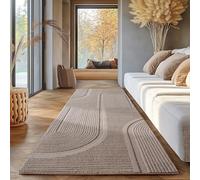SIMPEX, Tappeto Scandinavo Boho Beige Monocromatico 80x250 cm, Tappeto Decorativo Morbido e Facile da Pulire, Lavabile, Effetto 3D, Per Soggiorno e Camera da Letto