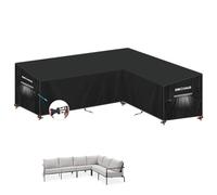 SIMPHAUS Copridivano per Esterno a Forma di L Copertura Divano Angolare Esterno Copertura per Mobili da Giardino a Forma di L Teli Impermeabili per Divani 420D Tessuto Oxford 240x180x90x80/60cm