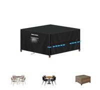 SIMPHAUS Telo Copritavolo da Esterno Impermeabile Telo Copertura Tavolo per Esterno Copertura Mobili da Giardino Quadrato 115x115x75cm Tessuto Oxford 420D Anti-UV Antivento Teli Copertura per Esterni