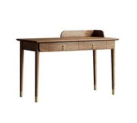 Simple Ash Wood Desk 1.2m 1.4m Wooden Home Office Desk Writing Studying PC Workstation with Double Drawer And Corner Baffle Office Desk (Table Length : 1.4 Meters) (1.2 Meters)