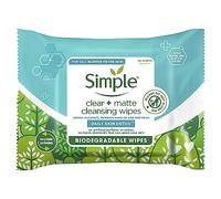 Simple Clear Matte Biodegradable Cleansing Wipes - 20 Wipes