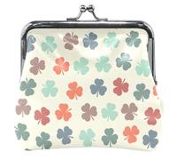Simple Clover - Portafoglio beige per uomo e donna, fibbia in pelle con chiusura a bacio piccolo per ragazze, Simple Clover Beige, UNITALLA Classic, Simple Clover Beige, UNITALLA Classic, Semplice