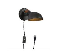 Simple Creative Wall Light Led Bedside Bedroom Foyer Study Nordic Design Living Room Corridor Hotel Wall Lamps Hotel (Color : Black Size : Warm White 4W) (Black Plug in Warm White 4W)
