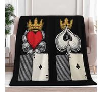 Simple Crown - Coperta per bambini, in stile Sherpa, calda coperta in pile morbido e soffice, come copridivano, 180 x 200 cm, colore: nero