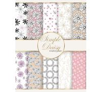 Simple Daisy Scrapbook Paper Pad: 20 Double Sided Craft Paper For Card Making, Origami & DIY with hand drawn pattern for craft
