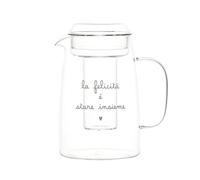 Simple Day Living & Lifestyle Caraffa con portaghiaccio in vetro la felicità è stare insieme Caraffa con portaghiaccio in vetro la felicità è stare insieme