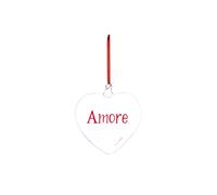 Simple Day Living & Lifestyle Pallina in vetro cuore amore rosso, Ø15 cm Pallina in vetro cuore amore rosso, Ø15 cm