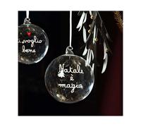 Simple Day Living & Lifestyle Pallina in vetro Natale è magia bianco, Ø15 cm Pallina in vetro Natale è magia bianco, Ø15 cm