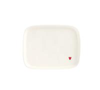 Simple Day Living & Lifestyle Piatto rettangolare cuore rosso 20x15,5 cm Piatto rettangolare Cuore rosso 20x15,5 cm