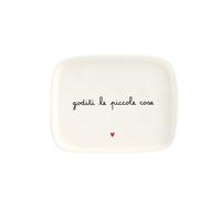 Simple Day Living & Lifestyle Piatto rettangolare goditi le piccole cose 20x15,5 cm Piatto rettangolare Goditi le piccole cose 20x15,5 cm