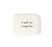 Simple Day Living & Lifestyle Piatto rettangolare in questa casa si mangia bene 20x15,5 cm Piatto rettangolare In questa casa si mangia bene 20x15,5 cm
