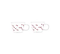 Simple Day Living & Lifestyle Set 2 tazze tè o cappuccino Tappezzeria Cuori Ø9,8 cm Set 2 tazze tè o cappuccino Tappezzeria Cuori Ø9,8 cm