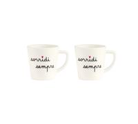 Simple Day Living & Lifestyle Set 2 tazzine in gres sorridi sempre Set 2 tazzine in gres sorridi sempre