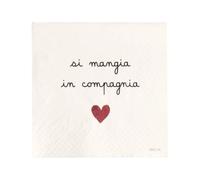 Simple Day Living & Lifestyle Set 20 tovaglioli in carta Si mangia in compagnia Set 20 tovaglioli in carta Si mangia in compagnia