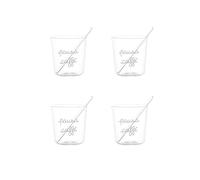 Simple Day Living & Lifestyle Set 4 bicchierini espresso pausa caffè in bianco, con paletta Set 4 bicchierini espresso pausa caffè in bianco, con paletta