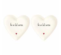 SIMPLE DAY SET 2 PIATTI CUORE 18 CM FAI UN BEL SORRISO