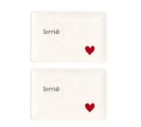 SIMPLE DAY SET 2 PIATTINI PER TAZZA ESPRESSO SORRIDI CUORE ROSSO