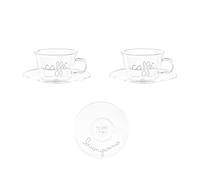 SIMPLE DAY SET 2 TAZZE PIATTINO IN VETRO 100 ML CAFFE