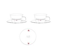 SIMPLE DAY Tazza Caffè con Piattino Set 2 Pezzi 100ml Vetro