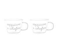 SIMPLE DAY Tazza Te o Cappuccino Set 2 Pezzi A Colazione 280ml Vetro