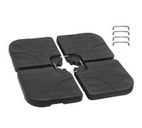Simple Deluxe 4 Piastre di Base per ombrellone da terrazza, capacità di 79,8 kg, con Chiusura a U, per Acqua o Sabbia, Croce Nera