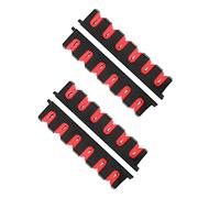 Simple Deluxe - Supporto orizzontale per canna da pesca, montaggio a parete, ottimo supporto per canna da pesca per garage, porta canne da pesca, può contenere fino a 12 canne, 34,5 cm, rosso, 2 paia
