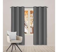 Simple Deluxe Tende oscuranti lunghe 160 cm, set di 2 pannelli, isolamento termico, con occhielli e 2 tende, larghezza 106 x lunghezza 160 cm, grigio
