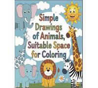 Simple drawings of animals: suitable space for coloring