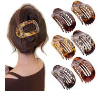 Simple Elegant Duckbill Hair Clip, Flat Claw Clips for Girls, Oval Hair Clips for Women, Pointed Duckbill Hair Clips for Thick Medium Thin Hair, Strong Hold No Slip Hair Barrettes (6PC-I)