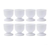 Simple for Toppin - Set di 4 o 8 portauova in plastica bianca per uova sode o morbide, per la colazione, robusti, verticali (8 pezzi)