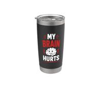 Simple Funny gym workout quote My brain Hurts Bicchiere termico in acciaio inox doppia parete