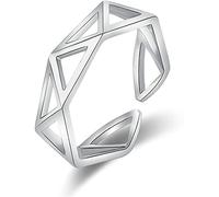 Simple Geometry Triangular Opening Ring Female, Silver Nice processing