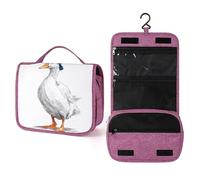 Simple Goose - Beauty case da viaggio da donna, con cappellino da baseball blu, organizer da appendere con gancio per shampoo