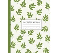 Simple Green Leaves Pattern Composition Notebook: A Minimalist Nature Aesthetic Journal with Botanical Foliage | Cute Plant Pattern Notebook for Students, Boys, and Girls