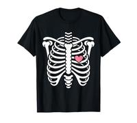 Simple Halloween Rib Bones with Sweet Heart Style Maglietta