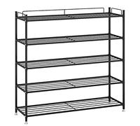 Simple Home Straight Pole Shoe Rack Space Saving 2-6 Layers Black Shoe Stand Storage for Hallway,Living Room,802595cm ()