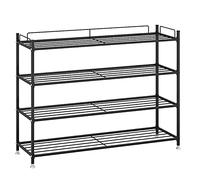 Simple Home Straight Pole Shoe Rack Space Saving 2-6 Layers Black Shoe Stand Storage for Hallway,Living Room,802595cm ()