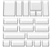 Simple Houseware 20-Pack Clear Plastic Drawer Organizers (6S 7M 5L 1 XL 1XXL)