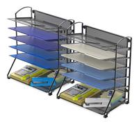 Simple Houseware 6 ripiani portadocumenti da scrivania organizer nero 2 pezzi