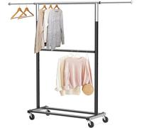 Simple Houseware Appendiabiti a Doppia Asta, Nero