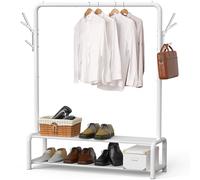 Simple Houseware Appendiabiti con ripiani e ganci per cappotto/cappello, bianco