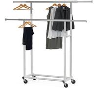 Simple Houseware Appendiabiti Standard a Doppia Asta, Argento