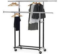 Simple Houseware Appendiabiti Standard a Doppia Asta, Nero