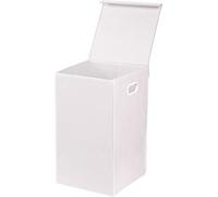 Simple Houseware Cesto portabiancheria pieghevole con coperchio, bianco